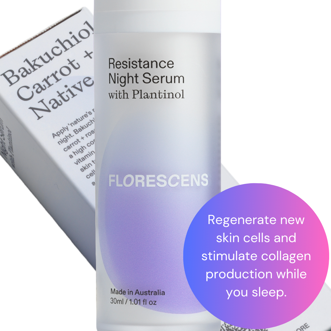 "Florescens Resistance Night Serum With Nature's Retinol For Anti-Aging"